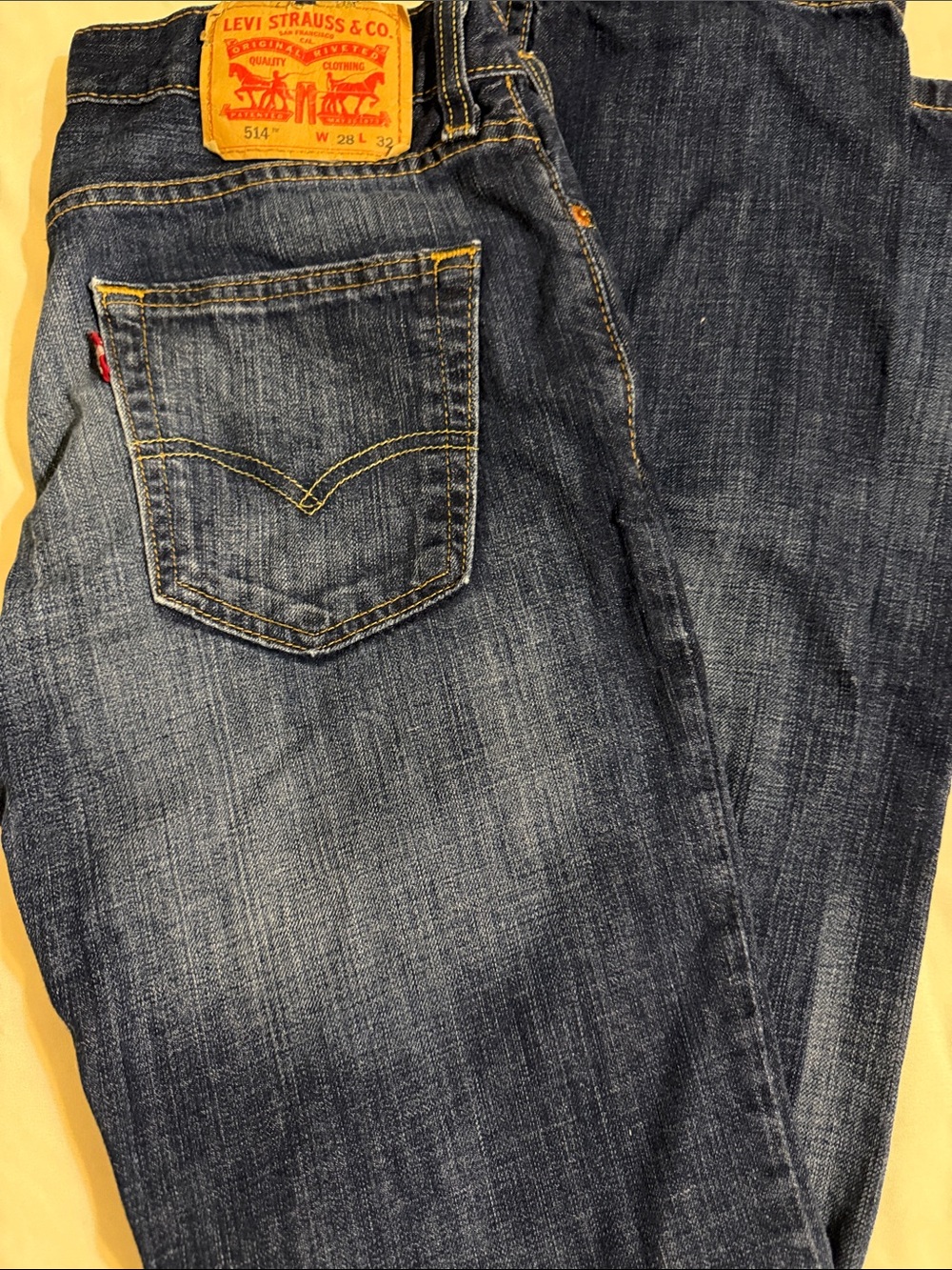 Levi's Men's Slim Straight Jeans in stone wash Dark Blue Denim size 28 x 32